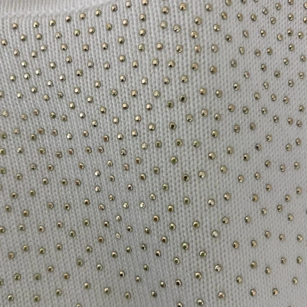 Calvin Klein Sweater Size Large White Studded Neck - Picture 6 of 7